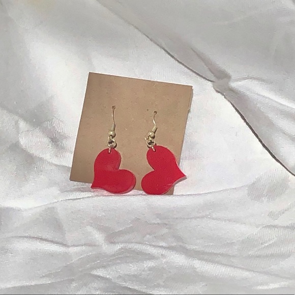 Heart Y2K Laser Cut Acrylic Earrings, valentines - Picture 2 of 6
